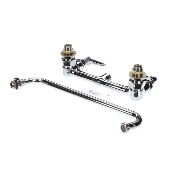 Double Pantry Faucet, Wall Mount, 8 Center, 12 S